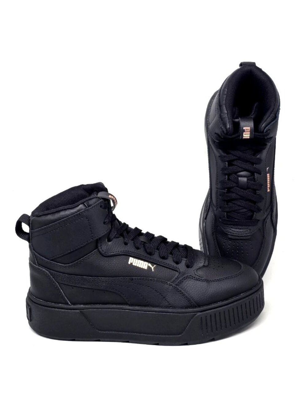 Puma Karmen Rebelle Black High-Top Platform Sneakers 387213-08 Women's Size 8